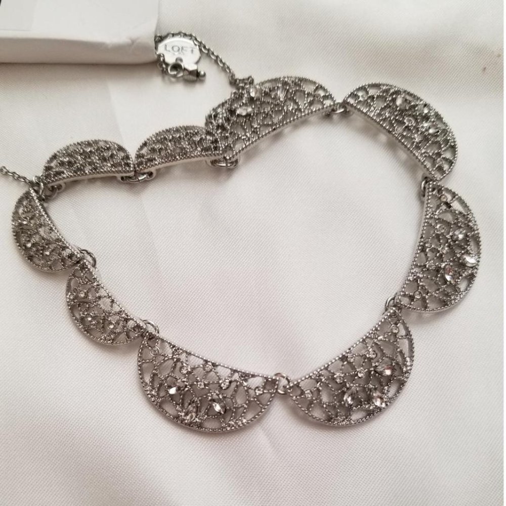 NWOT Silver Statement Soft Collar Necklace - Picture 2 of 8